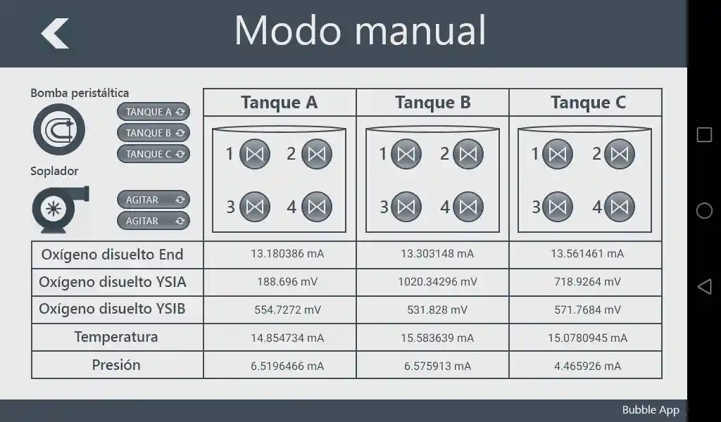 Screenshot manual mode of BubbleApp