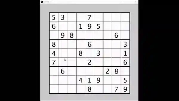 Gif displaying a Sudoku solving process using AI
